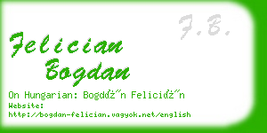 felician bogdan business card
